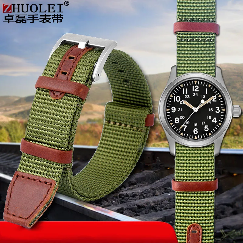 Нейлоновый ремешок для наручных часов H AMILTON светло коричневые полевые H69439931 H69439411