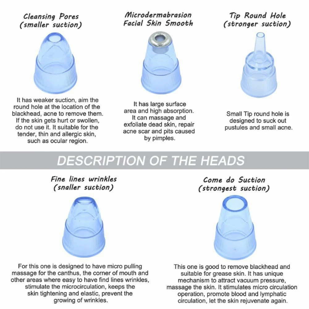 Электрический вакуумный прибор для удаления черных точек с зарядкой от