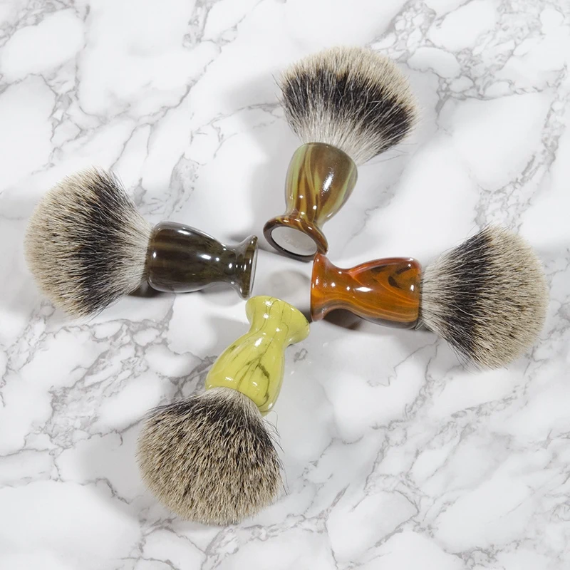 

Badger Hair Shaving Brush with Resin Handle and Resin Badger Hair Shaving Brush for Men's Shaving