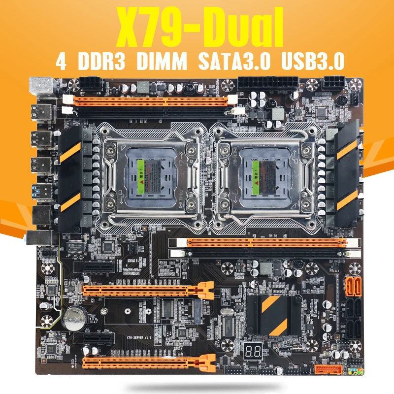 Материнская плата atermiter X79 с двумя процессорами 2 × Xeon E5 2650 V2 2650V2 теплоотвод 4 8 ГБ = 32