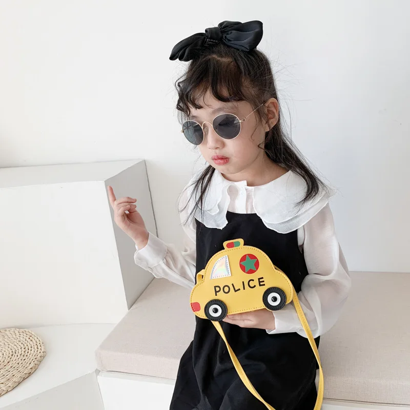 Cartoon Cars Boys Mini Shoulder Bag PU Leather Baby Kids Small Coin Purse Handbags Lovely Children Girls Small Crossbody Bags