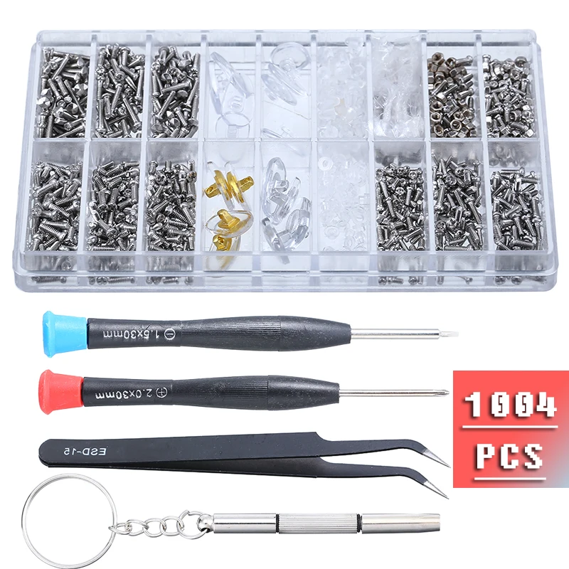 Набор винтов и отверток в ассортименте для ремонта солнцезащитных очков 1004