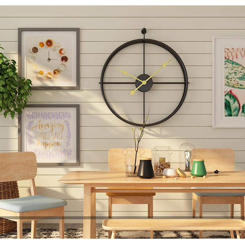 Железная художественная стена большие тихие часы европейский стиль современный