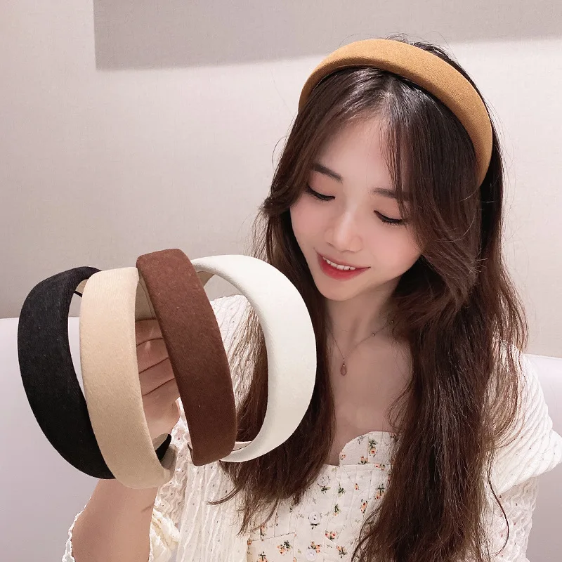 Новая широкополая губчатая повязка на голову женская кожаная увеличенная