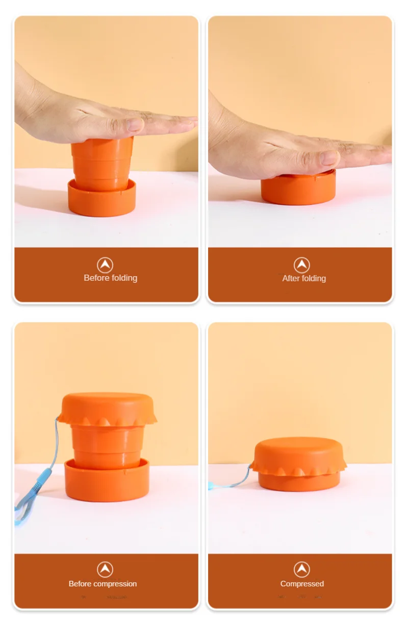 Пластиковая Складная чашка выдвижная бутылка для воды портативная чая и кофе