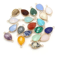 natural stone pendant connectors crystal agates turquoises amethysts stone link charms for jewelry making necklace diy 1 pcs