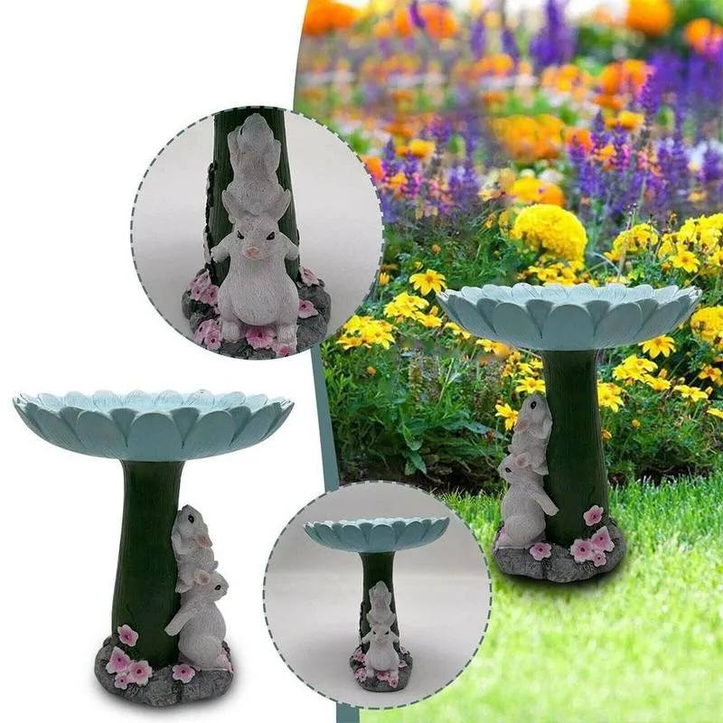 

Garden Statue Ornament Garden Decoration Outdoor Balcony Resin Fox Hedgehog Frog Rabbit Shape Standing Bird Bath Birds Feeder