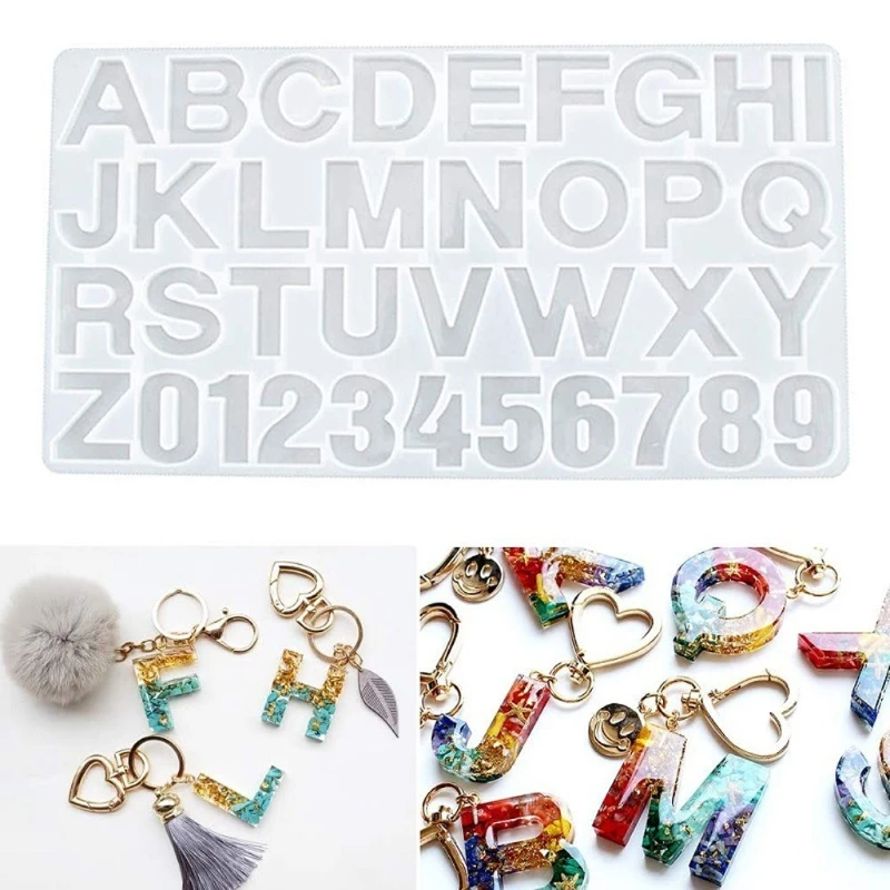 

Number Alphabet Resin Silicone Mold 26 English Letter Pendant Mold Jewelry DIY