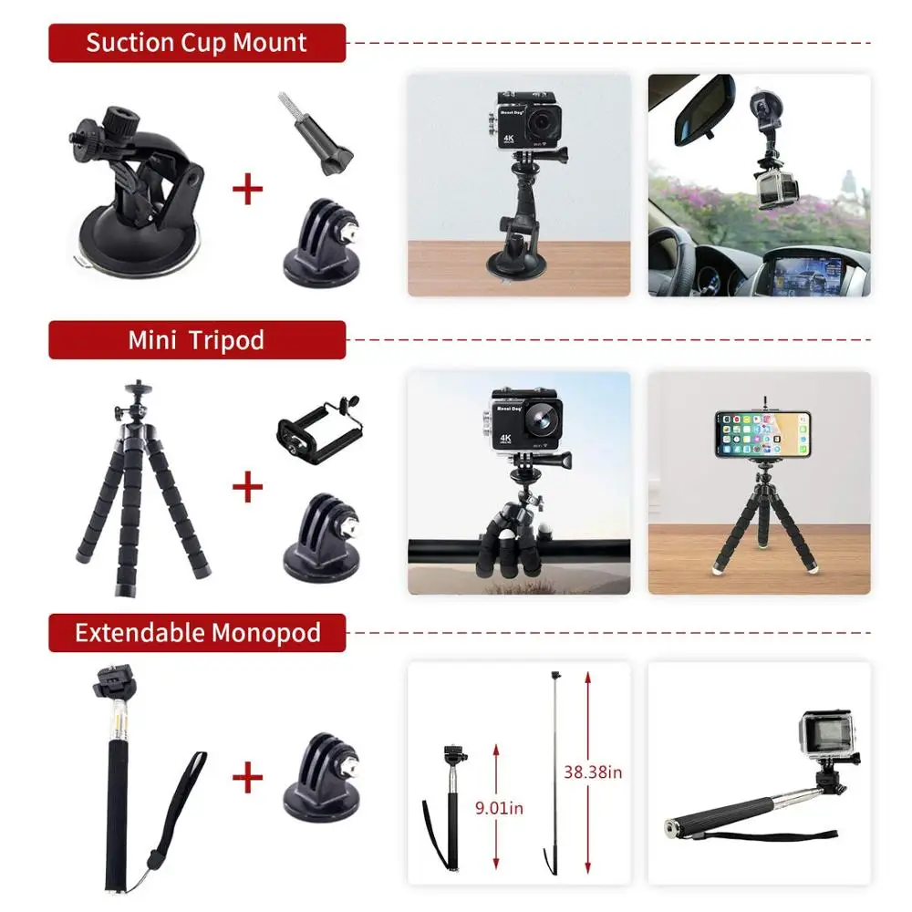 Аксессуары Go Pro для Gopro hero7 6 5 4 3 + Спортивная Экшн камера Xiaomi yi 4k SJCAM чехол штатив