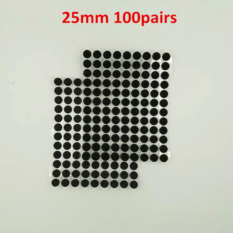 Black 25mm 100pairs 100 пар 10 мм Цветная Клейкая крепежная лента в горошек липучка и петля Волшебная Наклейка круглая прочная Самоклеящаяся Двойная блокирующая волшебная лента - Цвет: Black 25mm 100pairs