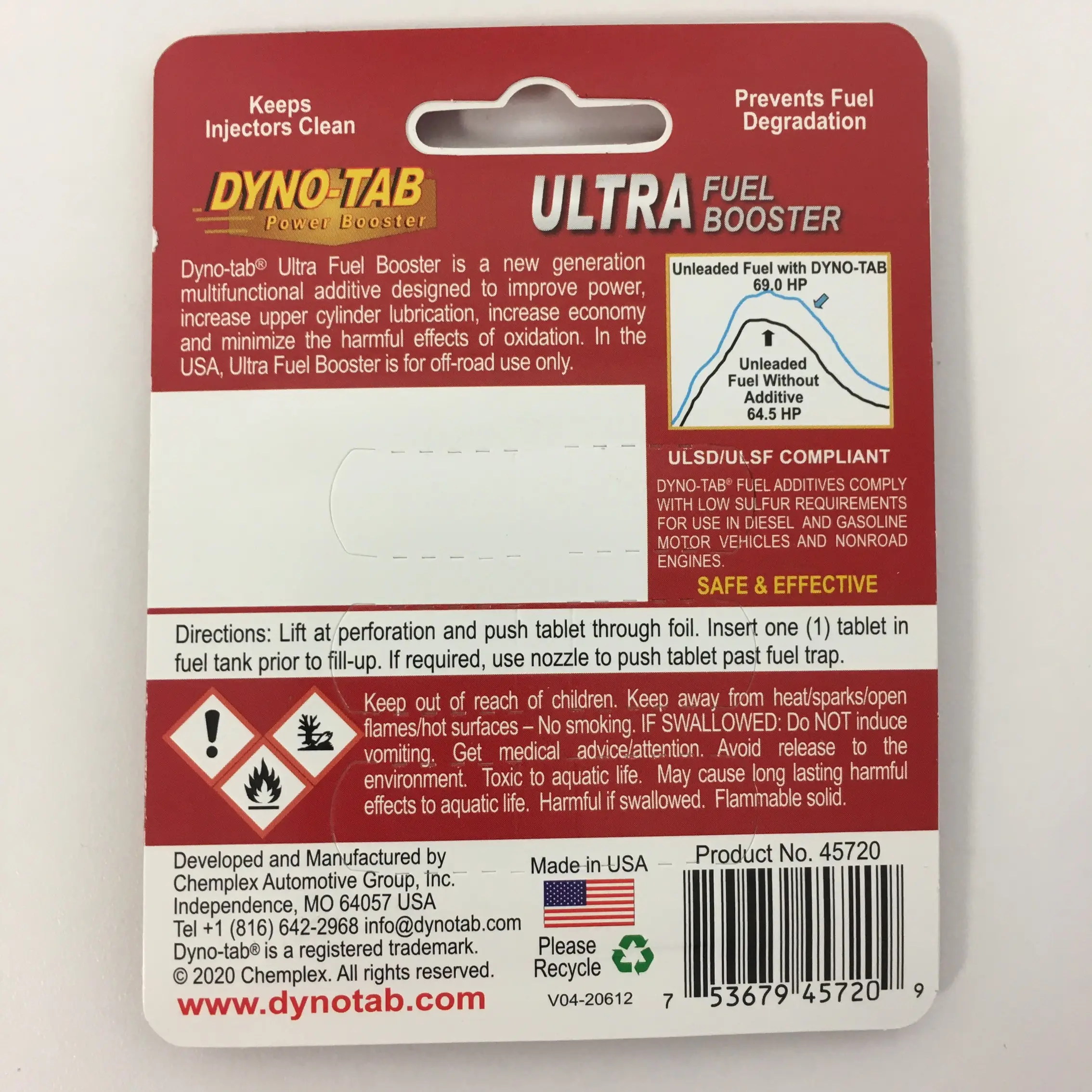 Сверхтопливный октановый бустер Dyno Tab экономичный очиститель бензинового и