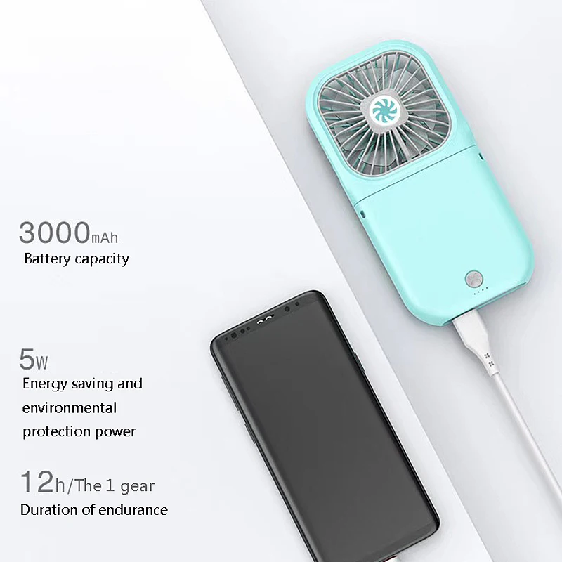 Складной телескопический вентилятор подвесной для шеи портативный маленький