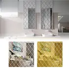 Самоклеящиеся наклейки 3D, самоклеящиеся зеркальные наклейки на стену, акриловые треугольники, для украшения дома, 17 шт.