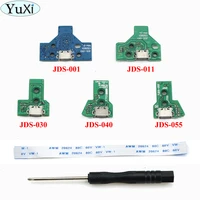 yuxi for ps4 pro slim controller charging socket port circuit board jds 030 040 011 001 with 12 14 pin power flex cable tool