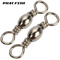 phat fish 50pcspack barrel swivels freshwater saltwater super strong bass pike fishing connecter accessories