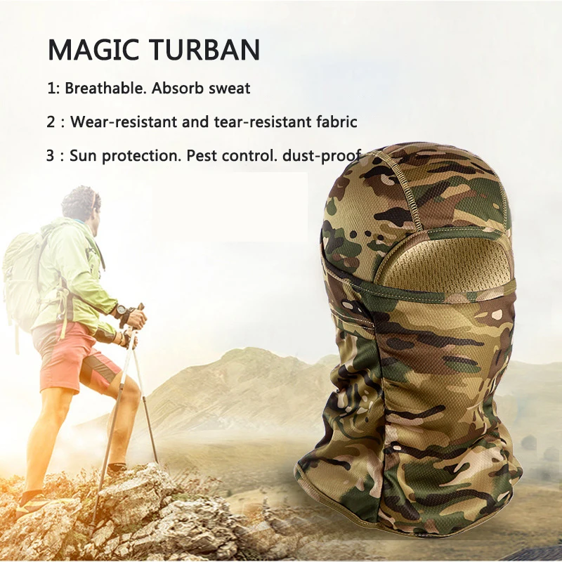 

Тактическая Маска Мужская Уличная маска для верховой езды Камуфляжный головной убор солнцезащитный крем волшебный платок реальный cs полна...