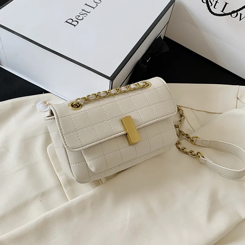 

Smart Plaid Quilted Flap Shoulder Bags for Women 2020 New Designer Luxury Crossbody Bags Female Metal Lock Small Messenger Bags