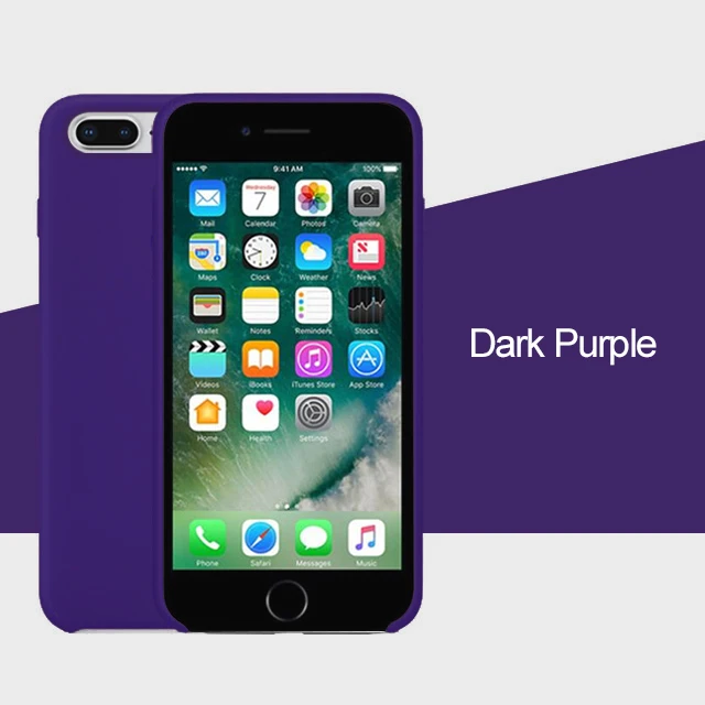 Dark Purple Роскошный силиконовый чехол для iphone 7 8 6S 6 Plus 11 Pro X XS чехол для MAX XR на Apple iphone 7 8 plus X 10 чехол официальный - Цвет: Dark Purple