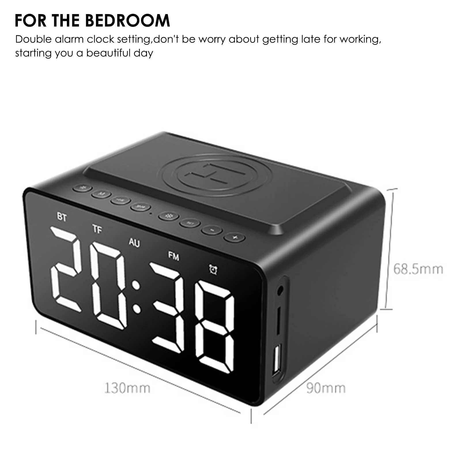 Беспроводной Bluetooth-будильник динамик цифровой светодиодный дисплей телефонный