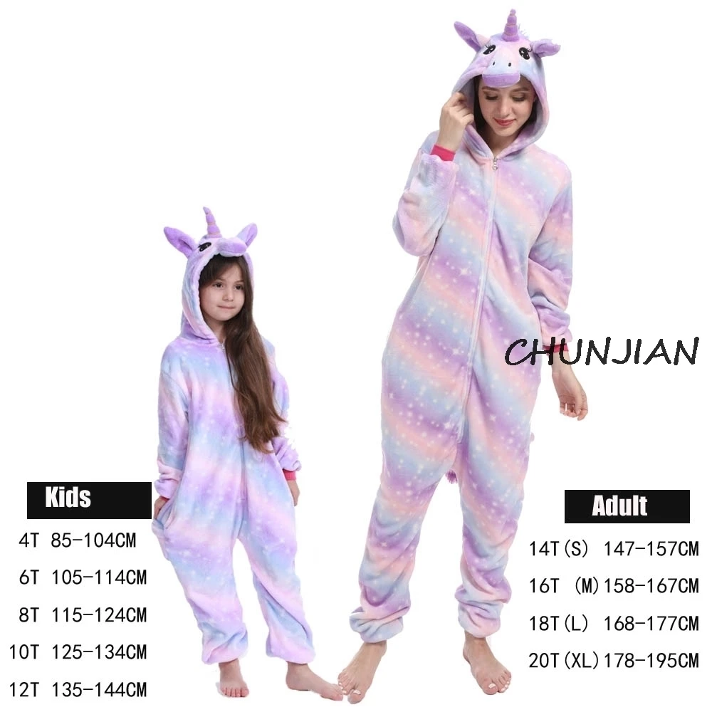 Мужские пижамы с мультяшными животными женские радужным единорогом фланелевые