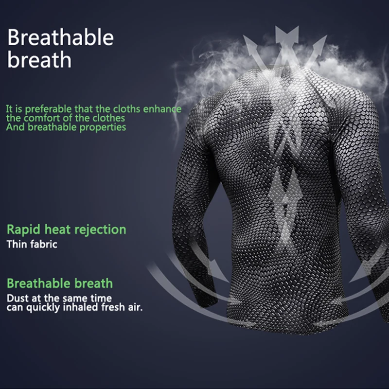 Новинка мужской спортивный комплект для бега спортивная одежда со змеиным