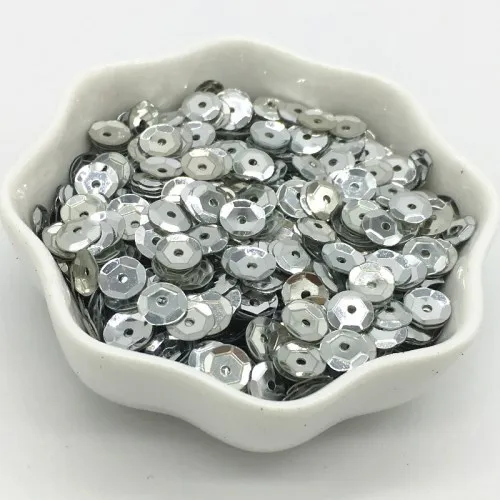 6mm Cup Silver Блестки 3-30 мм Серебряные Блестящие Блестки плоские круглые чашки пвх свободные Блестки блестка DIY ремесло шитье Женская одежда Аксессуары 20 г - Цвет: 6mm Cup Silver