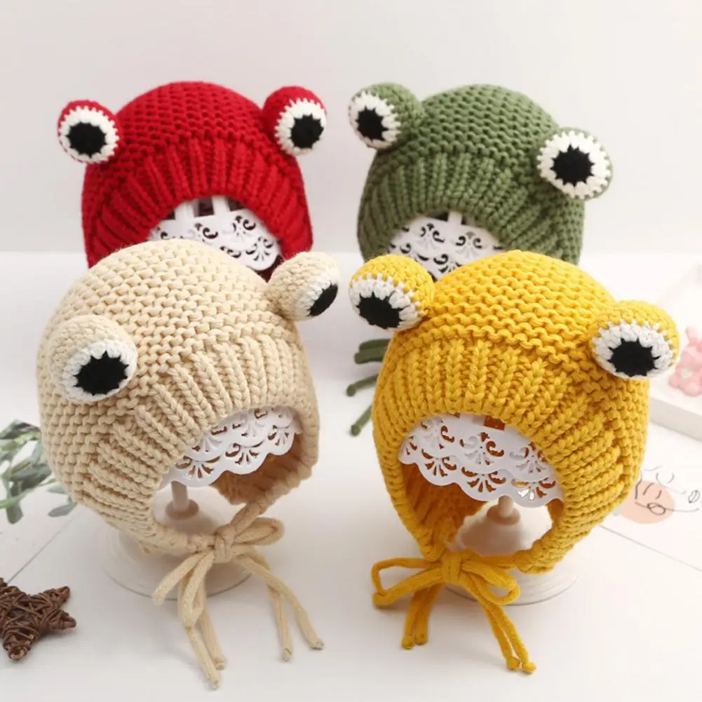 

Stylish Beanie Hat Pure Color Autumn Winter Baby Cap Windproof Warm Beanie Cap