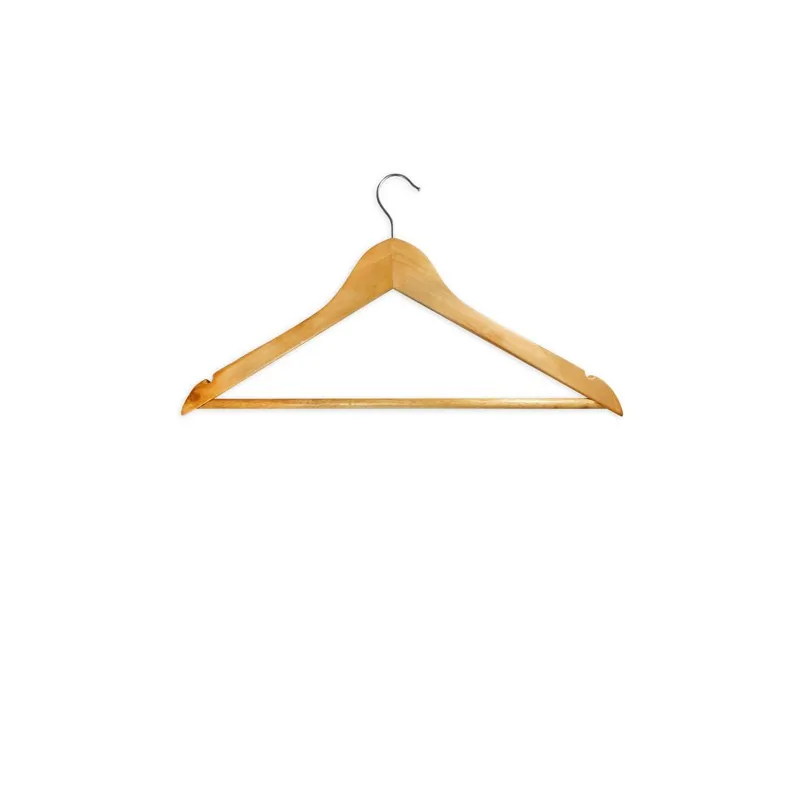 

16 WOODEN HANGERS FOR CLOTHES. SOLID PEG FOR SHIRT. NON-SLIP HOOK FOR TROUSERS/JEANS