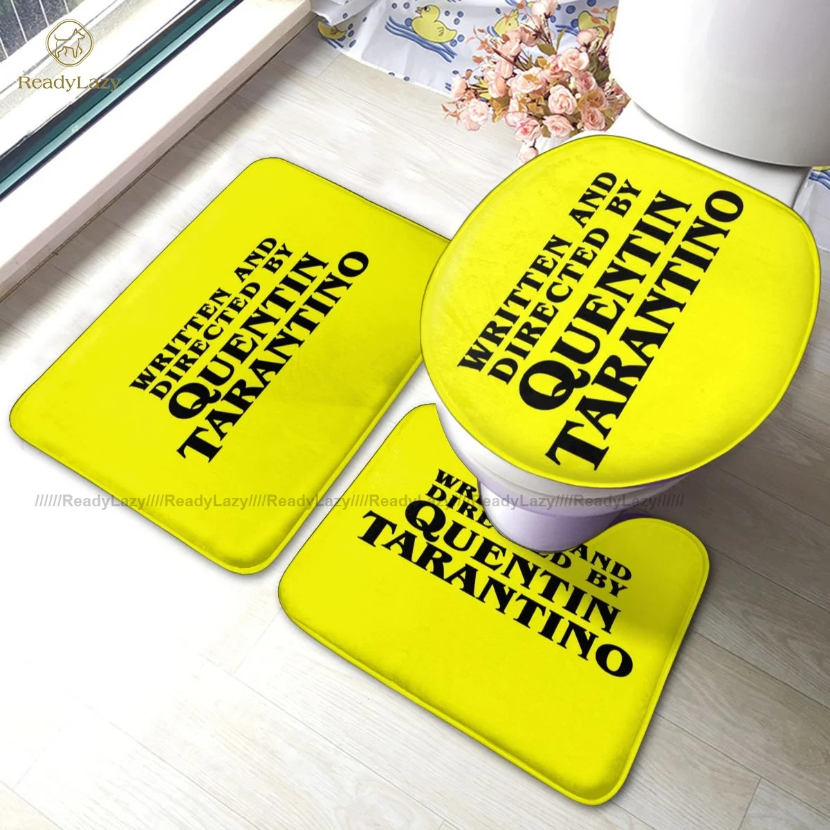 

Коврик для ванной Django из полиэстера, набор из 3 предметов, мягкий винтажный коврик для ванной