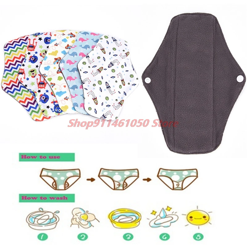 

New 1Pc High Quality Menstrual Pads Cotton Bamboo Cloth Washable Sanitary Pad 25*18cm