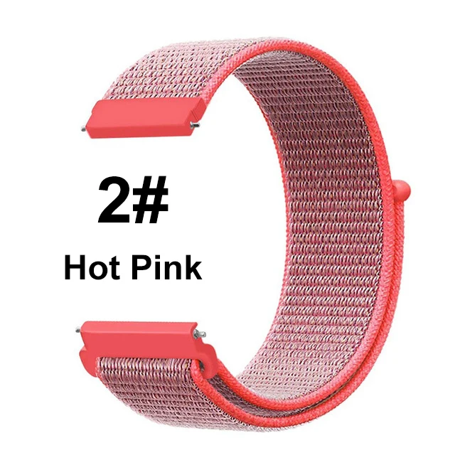 Hot Pink UEBN 20 мм 22 мм нейлоновый спортивный ремешок для Garmin Vivoactive 3 4 Venu/GarminMove/Forerunner 245 645 ремешок для наручных часов - Цвет ремешка: Hot Pink
