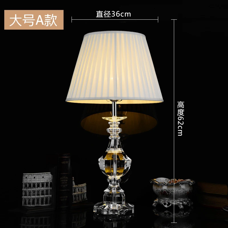 TUDA 36x62CM Luxury European Style Crystal Table Lamp for Living Room Wedding Warm Modern Bedroom Bedside | Освещение