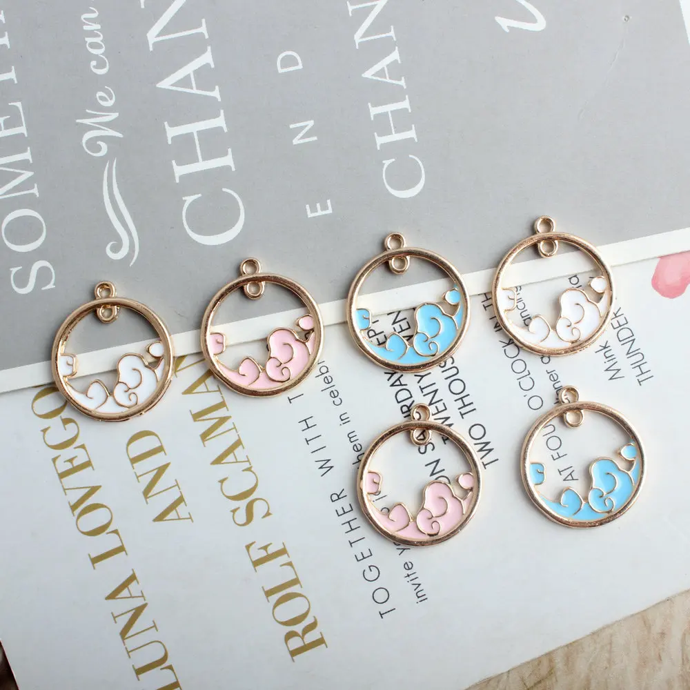 

Бесплатная доставка, 60 шт., 20*23 мм, ажурные круглые подвески в форме облака, золотистый тон, цинковый сплав, ювелирные изделия, «сделай сам», с...