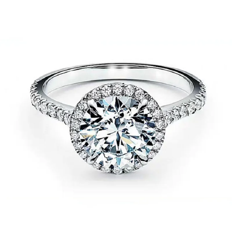 Серебряное кольцо 925 пробы Moissanite 1.00ct 6 50 мм D VVS серебряное ювелирное изделие на