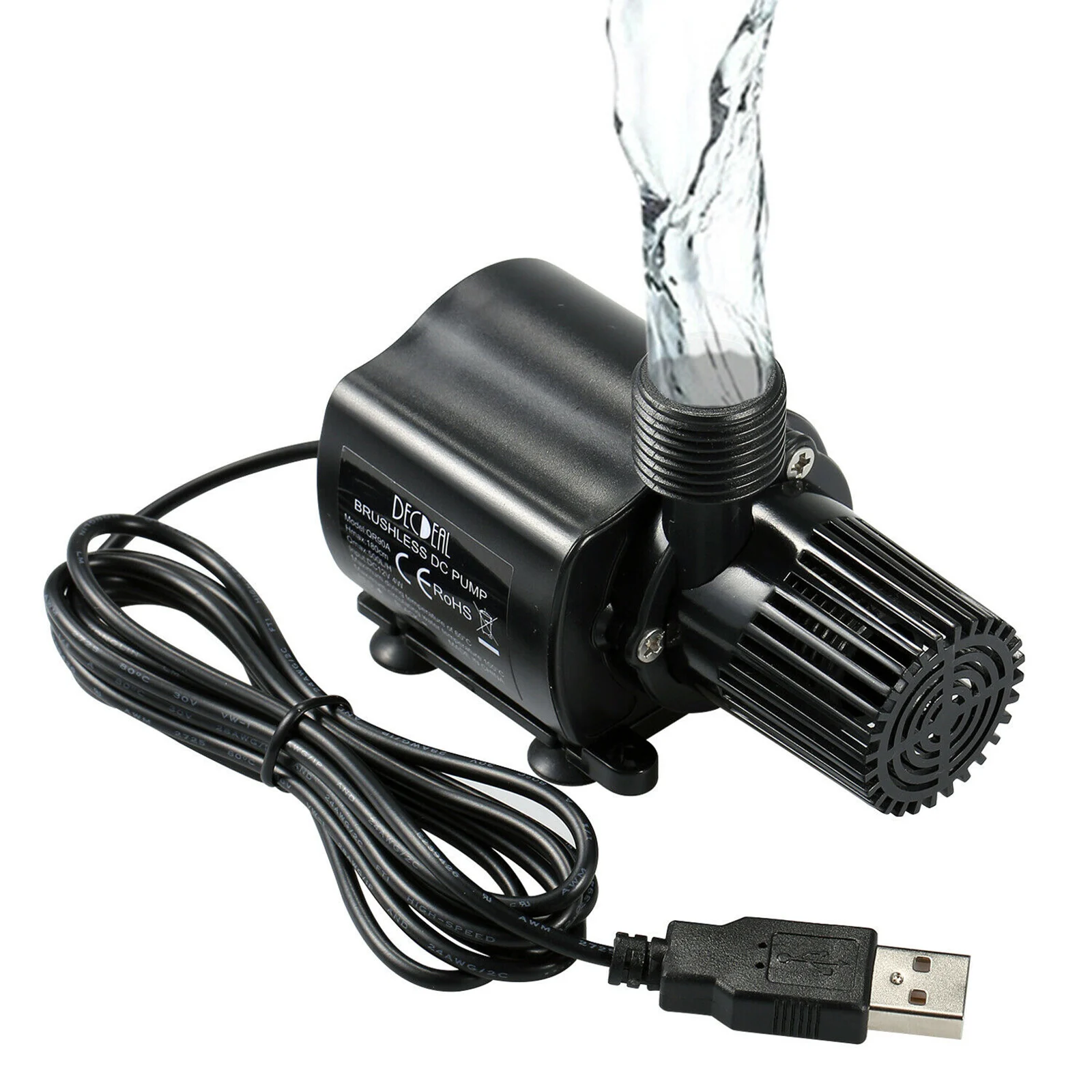 

QR90A USB низкий уровень шума аквариумные водяные насосы холодная вода цикл мини водяной насос для пруда фонтан DC5V 500L