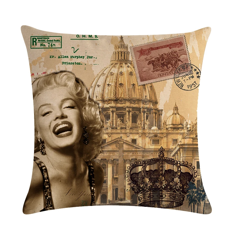 45x45 см Мэрилин Монро винтажная Декоративная Подушка Диван Цветочная поясная