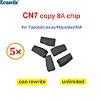 Оригинальный чип CN7 Copy 8A для автомобилей Toyota, Lexus, Hyundai, KIA, дистанционные ключи могут работать с CN900,CN900mini,TANGO, 5 шт.лот