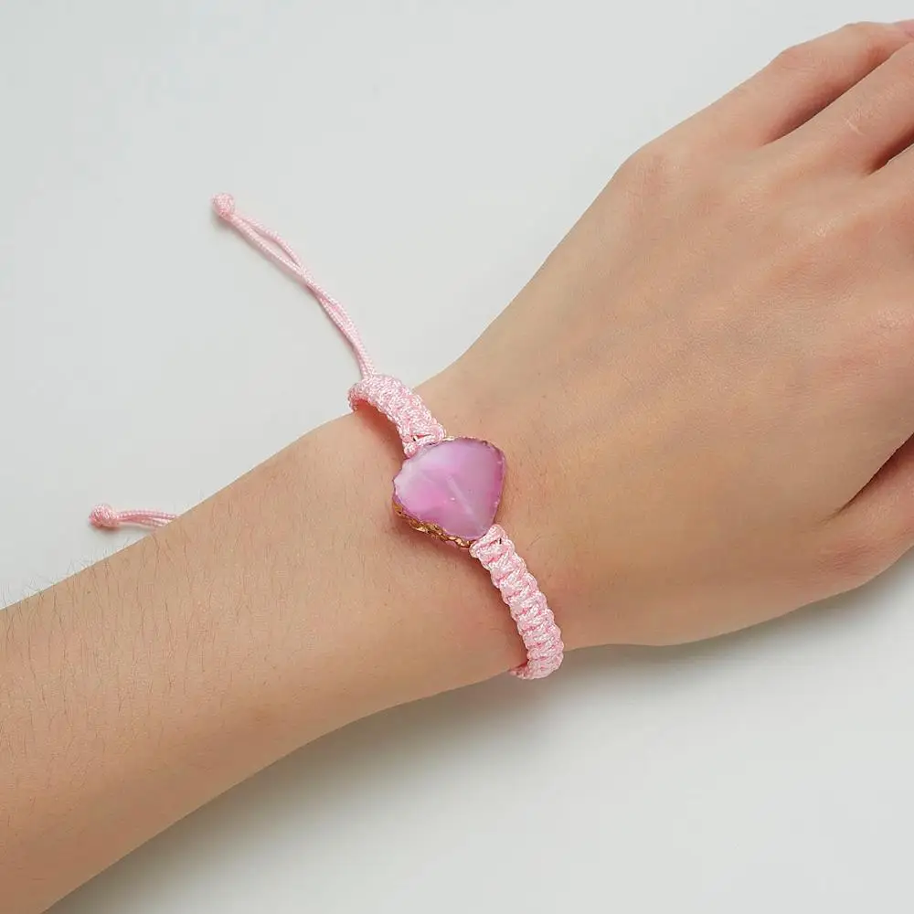 Belleper 2019 New Resin Hand-woven Bracelet Triangle Scallop Imitation Natural Stone Creative Female Casual Jewelry | Украшения и
