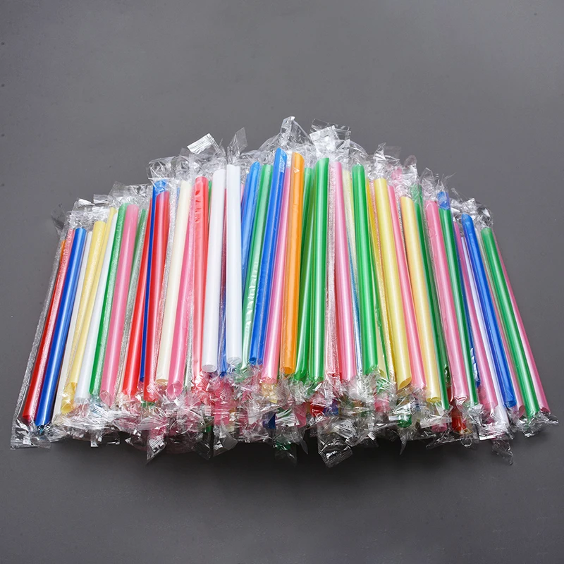 200 шт. разноцветные пластиковые толстые соломинки для напитков жемчужный чай