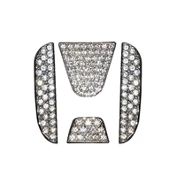 for honda accord civic fit crv spirior elysion odyssey accessories car steering wheel logo diamond decoration cover stickers
