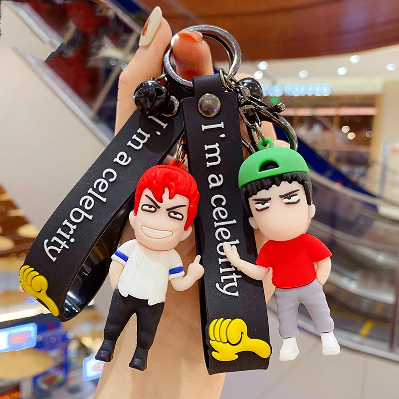 

Anime Cartoon Epoxy Slam Dunk Keychain Anime Doll Pendant Bag Hanging Chain Couple Accessories Car Key Chain Wholesale