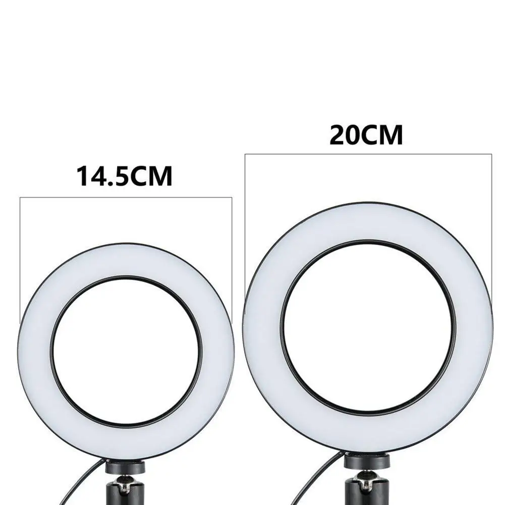 

Video Light Dimmable LED Selfie Ring Light USB ring lamp Photography Light with Phone Holder 2M tripod stand for Makeup Youtube