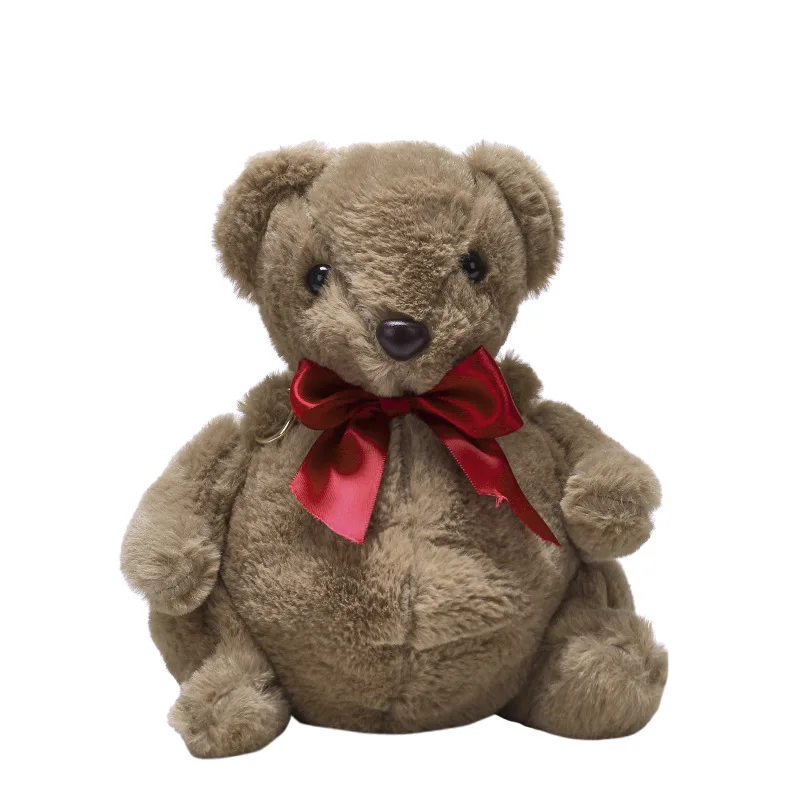 Коричневый плюшевый медведь мультяшный Детский рюкзак милый большой с