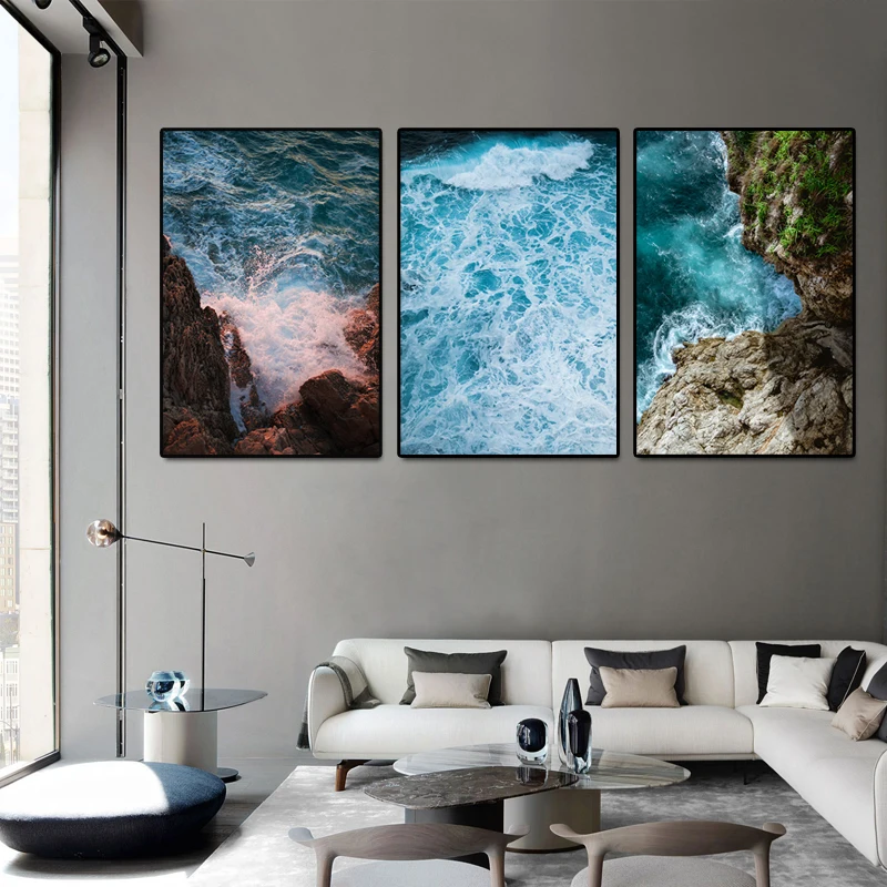 Картина на холсте морской пейзаж Постер холст настенные фотографии синее