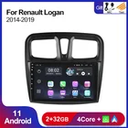 Автомагнитола 2 + 32G 9 ''2.5D экран для Renault Logan 2 Sandero 2 2014-2019 мультимедийный видеоплеер GPS-навигация Android 11