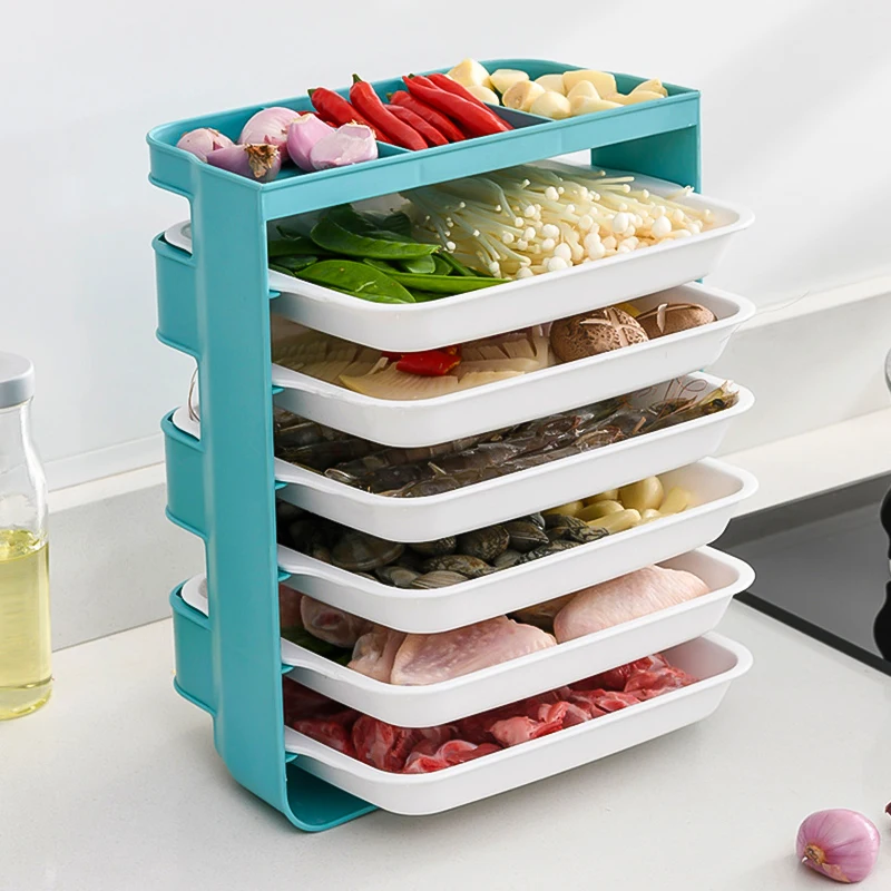 home kitchen 6 layer wall mounted storage rack multifunctional side dish spice classification perforated storage box saves space free global shipping