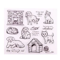 1815 transparent clear cat and dog stamps seal for scrapbookingdecoration rubber stamp sentiment photo album card making