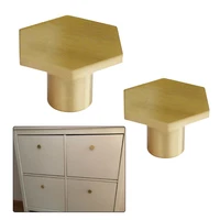 gold brass hexagon knobs cabinet door handle dresser drawer pulls home kitchen furniture hardware