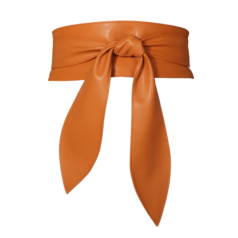 

Women Belt Soft Pu Leather Is Fashionable And Luxurious Wide Belts Women's Fashion Decorative And Floating Bow Tie Waist Seal