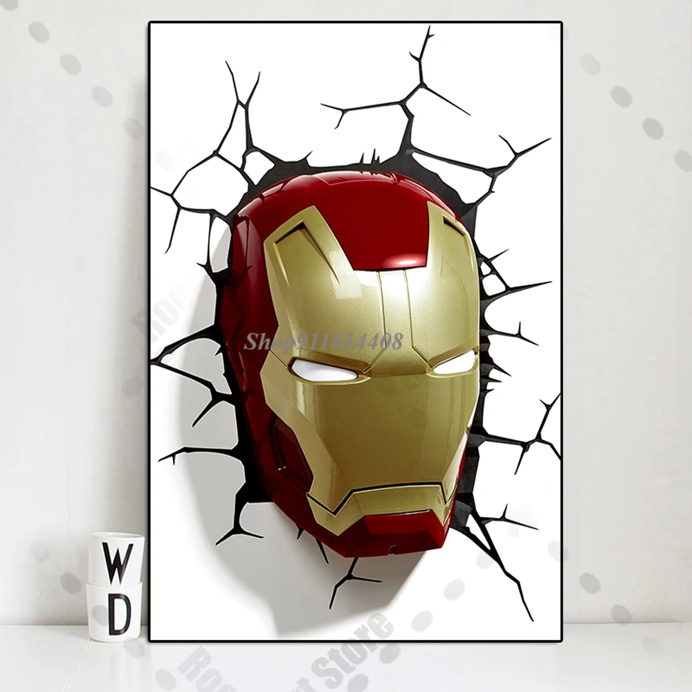 Картина на холсте с супергероями Марвел настенные художественные плакаты оружие